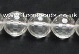 CCC212 15.5 inches 16mm faceted round grade AB natural white crystal beads