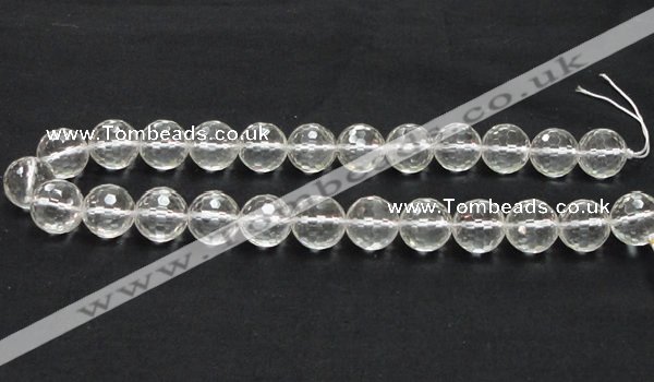 CCC212 15.5 inches 16mm faceted round grade AB natural white crystal beads