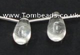 CCC214 15.5 inches 12*22mm teardrop grade AB natural white crystal beads