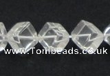 CCC215 15.5 inches 10*10mm cubic grade AB natural white crystal beads