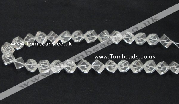 CCC215 15.5 inches 10*10mm cubic grade AB natural white crystal beads