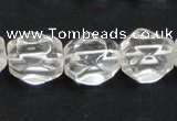 CCC216 13*18mm faceted nugget grade AB natural white crystal beads