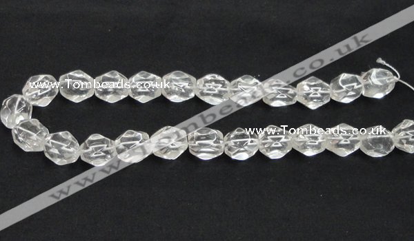 CCC216 13*18mm faceted nugget grade AB natural white crystal beads