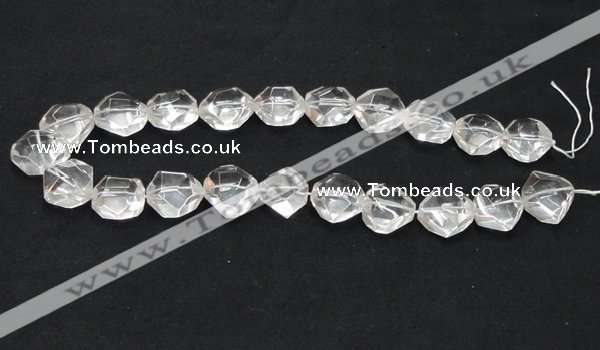 CCC218 20*22mm faceted nugget grade AB natural white crystal beads