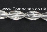 CCC220 8*18mm twisted rice grade AB natural white crystal beads