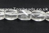 CCC221 10*15mm twisted oval grade AB natural white crystal beads