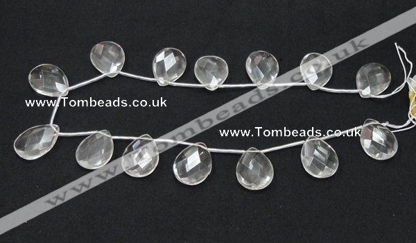 CCC227 18*25mm briolette grade AB natural white crystal beads