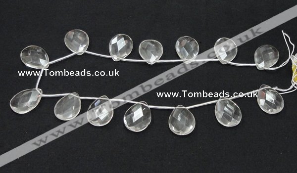 CCC227 18*25mm briolette grade AB natural white crystal beads