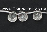 CCC228 10*14mm briolette grade AB natural white crystal beads