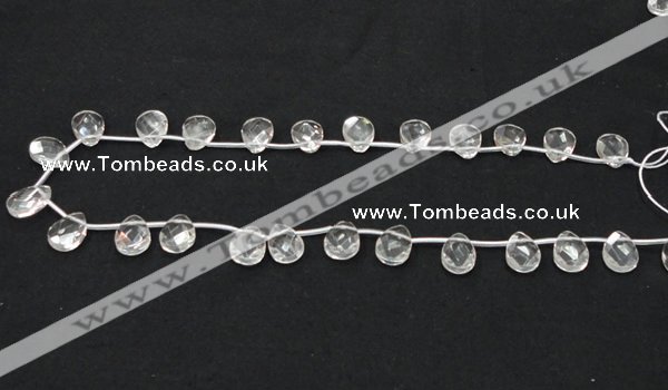 CCC228 10*14mm briolette grade AB natural white crystal beads