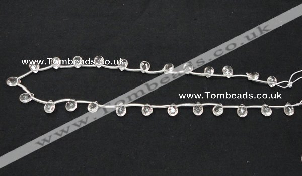 CCC229 6*9mm briolette grade AB natural white crystal beads wholesale