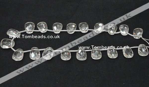 CCC235 13*18mm faceted trapezoid grade AB natural white crystal beads