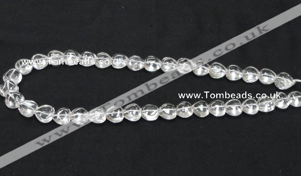 CCC236 10*10mm heart grade AB natural white crystal beads wholesale