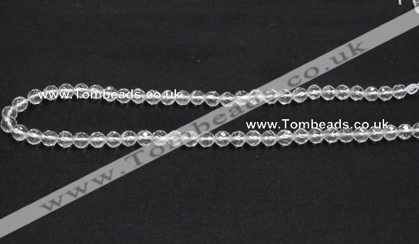 CCC242 15.5 inches 4mm faceted round AB grade natural white crystal beads