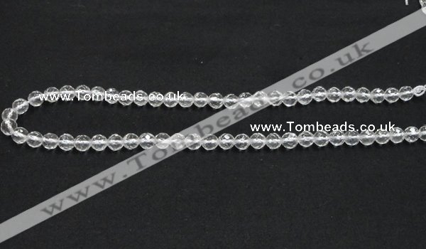 CCC242 15.5 inches 4mm faceted round AB grade natural white crystal beads