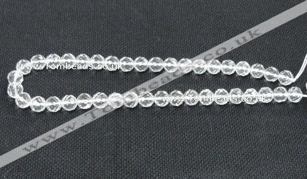 CCC253 15.5 inches 10mm faceted round grade A natural white crystal beads