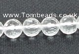 CCC254 15.5 inches 12mm faceted round grade A natural white crystal beads