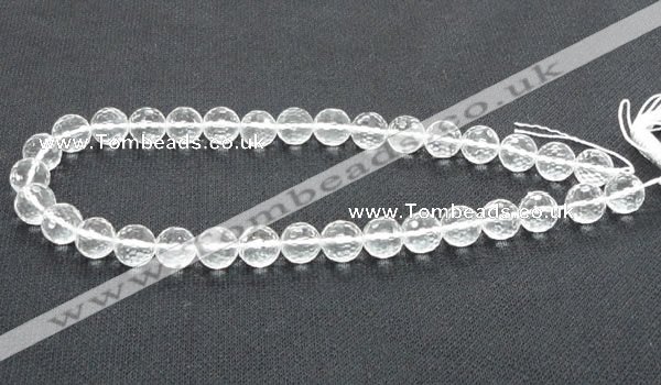 CCC254 15.5 inches 12mm faceted round grade A natural white crystal beads