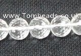 CCC255 15.5 inches 14mm faceted round grade A natural white crystal beads