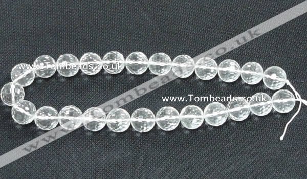 CCC256 15.5 inches 16mm faceted round grade A natural white crystal beads