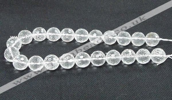 CCC257 15.5 inches 18mm faceted round grade A natural white crystal beads