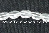 CCC261 15.5 inches 8*10mm faceted rice grade A natural white crystal beads