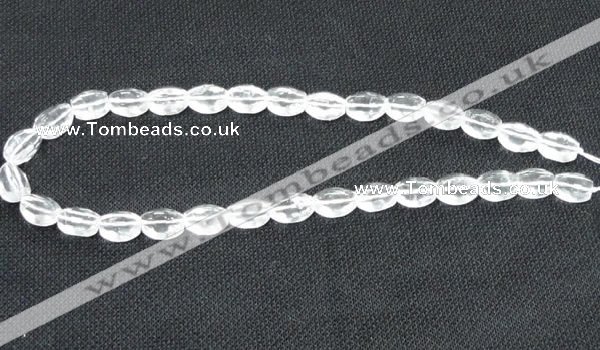 CCC262 15.5 inches 10*14mm faceted rice grade A natural white crystal beads