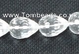 CCC263 15*20mm faceted teardrop grade A natural white crystal beads