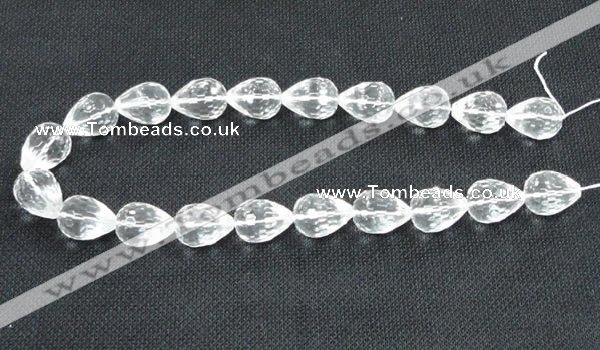 CCC263 15*20mm faceted teardrop grade A natural white crystal beads