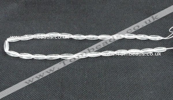 CCC265 6*16mm faceted rice grade A natural white crystal beads