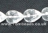 CCC276 12*16mm faceted teardrop grade A natural white crystal beads
