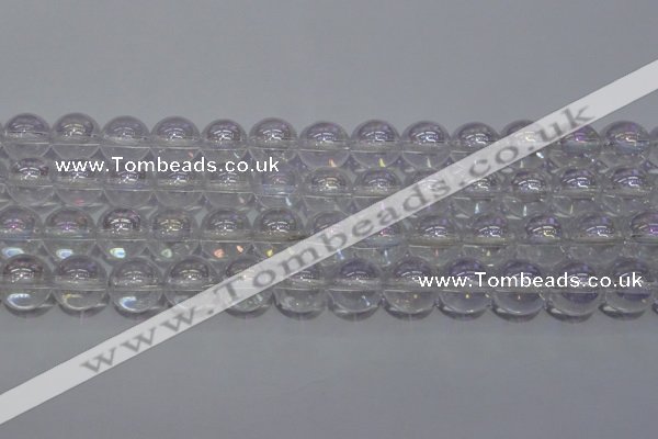 CCC402 15.5 inches 8mm round AB-color white crystal beads