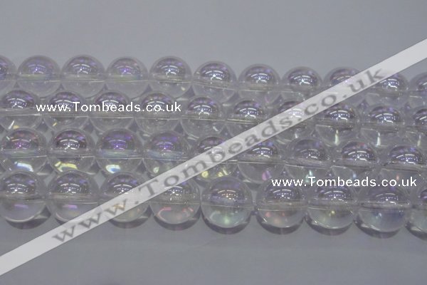 CCC405 15.5 inches 14mm round AB-color white crystal beads