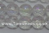 CCC411 15.5 inches 6mm faceted round AB-color white crystal beads