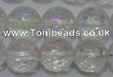 CCC412 15.5 inches 8mm faceted round AB-color white crystal beads