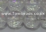 CCC415 15.5 inches 14mm faceted round AB-color white crystal beads