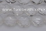 CCC502 15.5 inches 8mm faceted coin natural white crystal beads