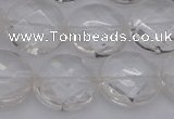 CCC507 15.5 inches 18mm faceted coin natural white crystal beads