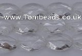 CCC514 15.5 inches 12*16mm faceted oval natural white crystal beads