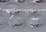 CCC516 15.5 inches 15*20mm faceted oval natural white crystal beads