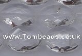 CCC517 15.5 inches 18*25mm faceted oval natural white crystal beads