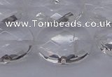 CCC518 15.5 inches 20*30mm faceted oval natural white crystal beads