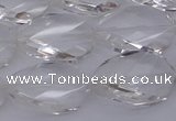 CCC520 15.5 inches 15*20mm twisted & faceted oval white crystal beads