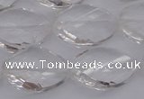 CCC525 15.5 inches 15*20mm twisted & faceted teardrop white crystal beads