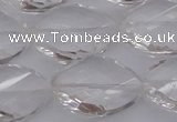 CCC526 15.5 inches 18*25mm twisted & faceted teardrop white crystal beads