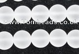 CCC603 15.5 inches 10mm round matte natural white crystal beads