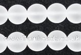 CCC604 15.5 inches 12mm round matte natural white crystal beads