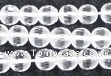 CCC612 15.5 inches 8mm faceted round matte natural white crystal beads