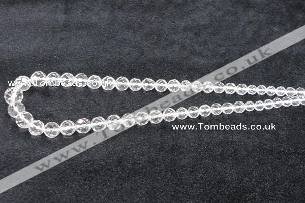 CCC617 15.5 inches 6mm - 12mm faceted round natural white crystal beads