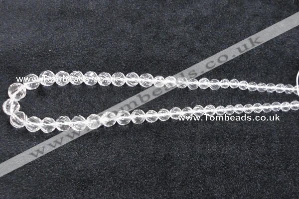 CCC618 15.5 inches 6mm - 12mm faceted round natural white crystal beads